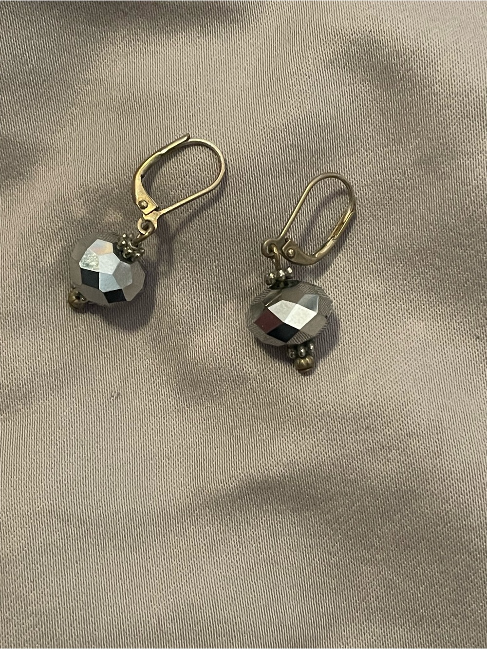 Faceted Hematite Bead Drop Earrings - Women's Jewelry